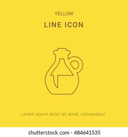 Olive Oil Cute yellow thin line icon / logo Design