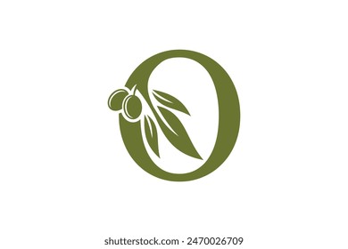 olive oil design with letter o concept