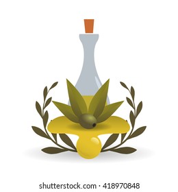 Olive OiL design. Orgnic concept. white background
