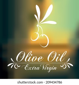 Olive oil design over blur background, vector illustration