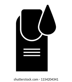 
Olive oil drop falling on a healthy and good shaped nail for growth, presenting nail oil treatment icon 
