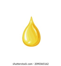 Olive oil drop or honey, yellow liquid vector illustration