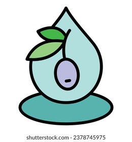 Olive oil drop icon outline vector. Food virgin. Extra vegetable color flat