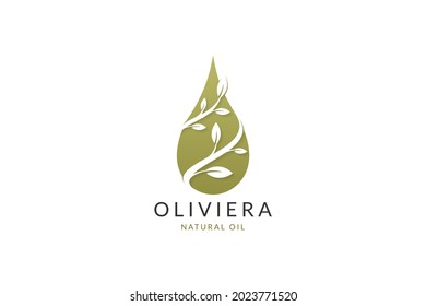 olive oil, droplet, water drop with flower, leaf, leaves logo design vector