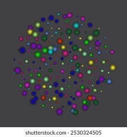 Gotas de azeite suspensas em água com fundos coloridos esferas abstratas com cores