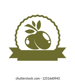 Olive Oil Emblem Logo Template Design Vector Illustration on a White Background