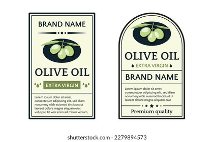 Olive oil extra virgin label design template set