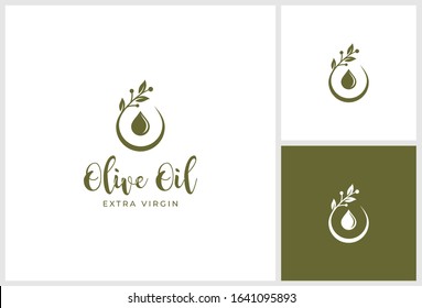 olive oil extract drop logo premium design