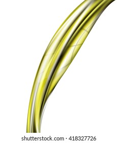 Olive oil falling in white background. Vector illustration