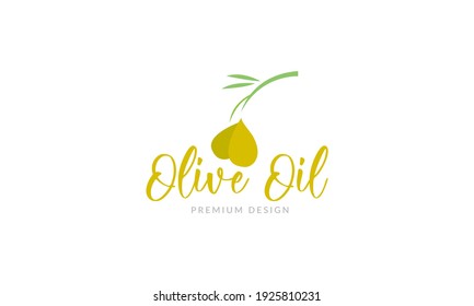 olive oil fruit flat logo design vector icon symbol illustration