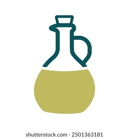 Olive Oil Glass Jug Pitcher vector icon. Graph symbol for cooking web site design, logo, app, UI