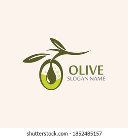 Olive oil with green leaves Natural fruits and vegetable vector