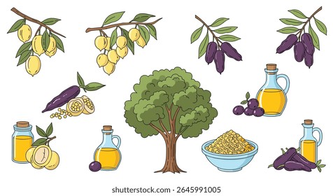 Olive Oil and its Harvesting Process Through Fruits and Tree