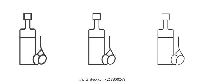 Olive oil icon - editable stroke vector illustration