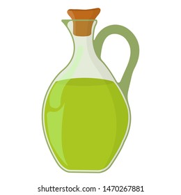 Olive oil Icon. Oil, Fat, Food label, logo for Web and Banners. Cartoon Vector Illustration.