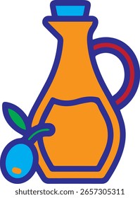 Olive Oil Icon. Olive flat simple Vector Illustration. Editable Stroke. Eps 10