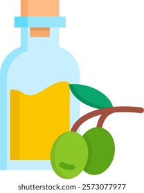 Olive Oil Icon Flat Vector Illustration