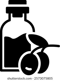 Olive Oil Icon Glyph Vector Illustration