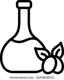 olive oil icon illustration design with outline, this is not made from any AI generation