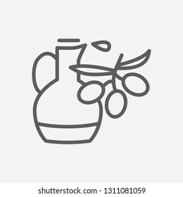 Olive oil icon line symbol. Isolated vector illustration of  icon sign concept for your web site mobile app logo UI design.