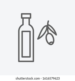Olive oil icon line symbol. Isolated vector illustration of icon sign concept for your web site mobile app logo UI design.