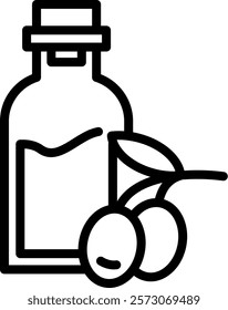 Olive Oil Icon Line Vector Illustration