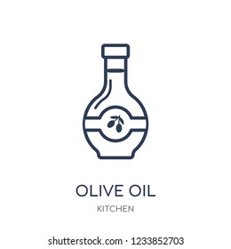Olive oil icon. Olive oil linear symbol design from Kitchen collection. Simple outline element vector illustration on white background