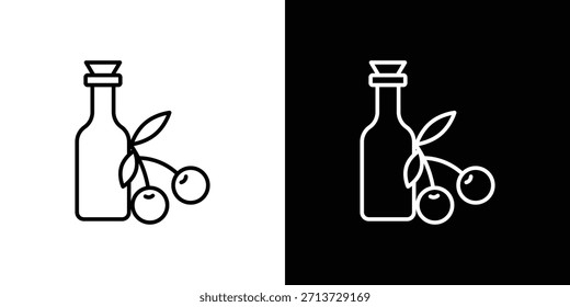 Ícone de azeite de oliva, sinal de vetor de contorno, design de logotipo download