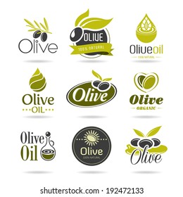 Olive oil icon set