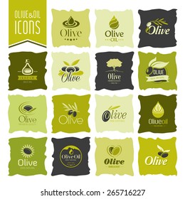 Olive oil icon set