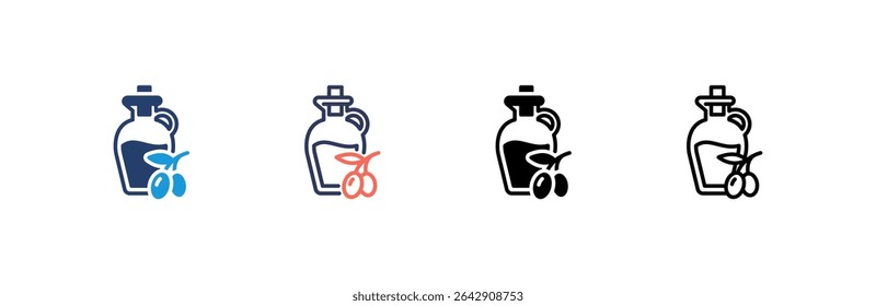 Olive Oil Icon set multiple style collection