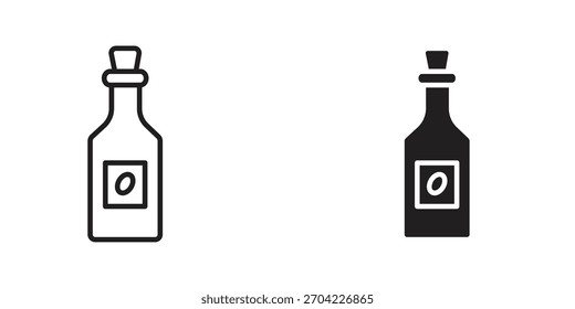 Icono de aceite de oliva en trazo fino y estilo plano.