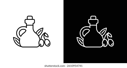 Olive oil icon Vector isolated outline drawing.