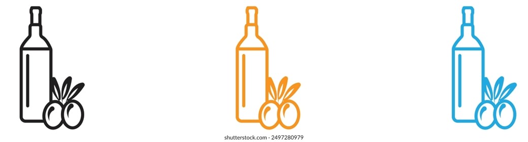 Olive oil icon vector logo set collection for web app ui