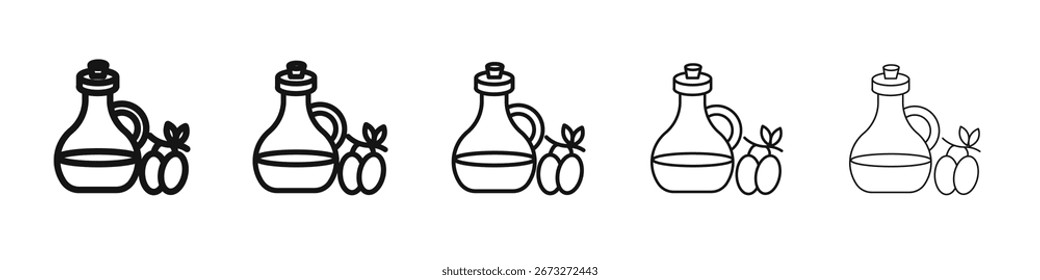 Ícone de azeite vetor delineamento conjunto sinal de ilustração