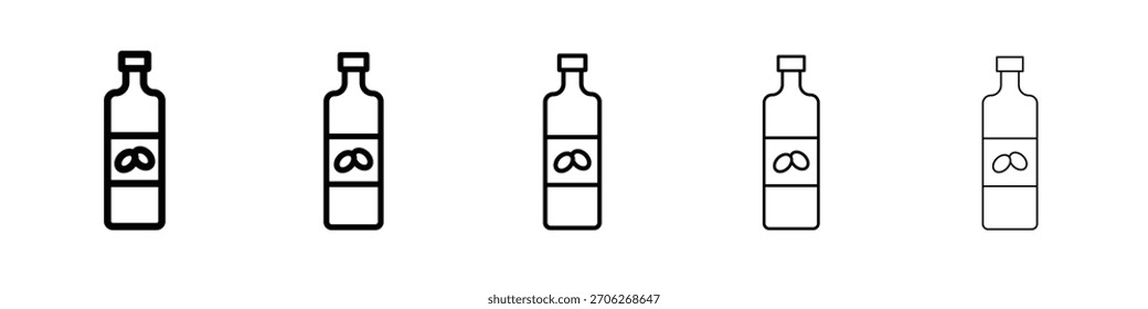 Olive oil icon web Vector collection in black strokes