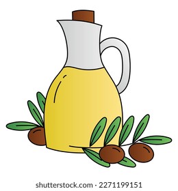 Elemento de diseño de ilustración de aceite de oliva para sitio web, aplicaciones, icono, componente, impresión, documento, diseño de afiches.