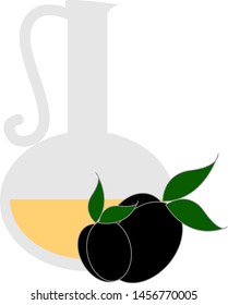 Olivenöl, Illustration, Vektorgrafik auf weißem Hintergrund