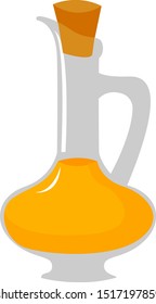 Olive oil, illustration, vector on white background.