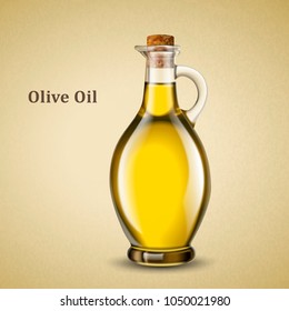 Olive oil jar, exquisite healthy oil in 3d illustration for design uses