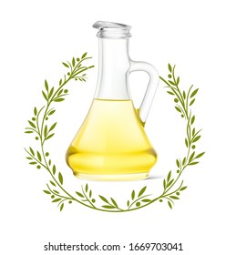 Olive oil jug. Realistic vector illustration isolated on white background. Ready for your design. EPS10.
