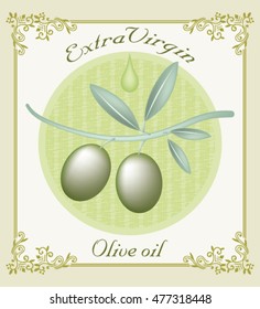 Olive oil label.