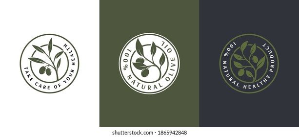 olive oil label 3 logo template