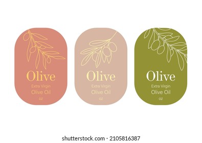 ilustración vectorial de la etiqueta del aceite de oliva