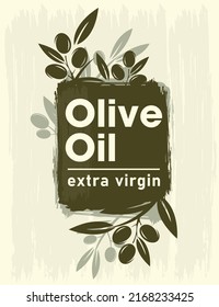 Olive Oil Label. Extra virgin olive oil  label vector.