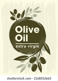 Olive Oil Label. Extra virgin olive oil  label vector.