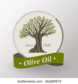 Olive oil label. Flat design.
