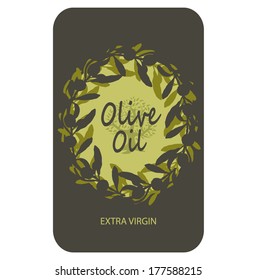 OLIVE OIL label illustration vector