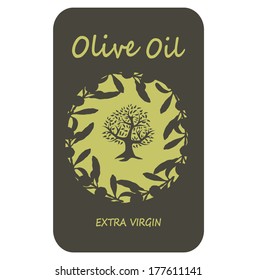 OLIVE OIL LABEL illustration vector