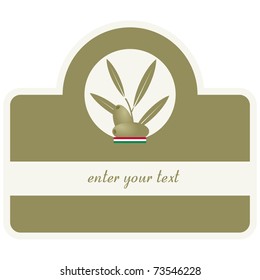 Olive oil label logo / icon for the corporate brand or model of menu